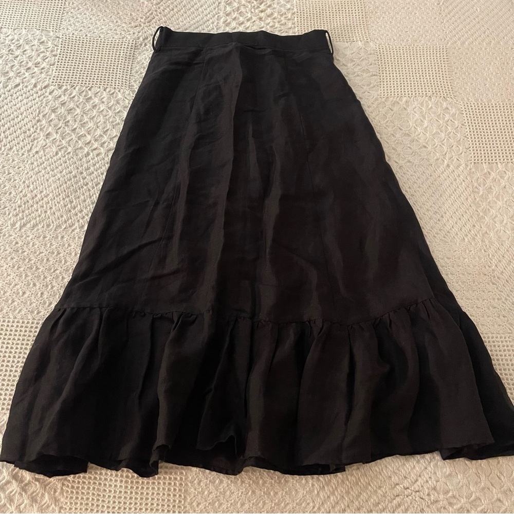 Rosewater House Linen Black Maxi Skirt
